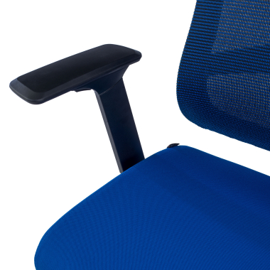 ergonomische bureaustoel blauw zwarte structuur netstof mesh 3d verstelbare armleuningen lumbale steun hoofdsteun 8