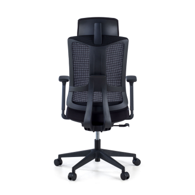 ergonomische bureaustoel zwart zwarte structuur netstof mesh 3d verstelbare armleuningen lumbale steun hoofdsteun 6