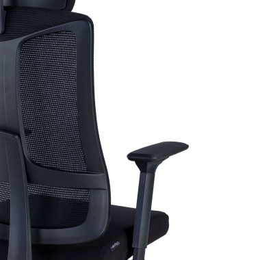 ergonomische bureaustoel zwart zwarte structuur netstof mesh 3d verstelbare armleuningen lumbale steun hoofdsteun 9