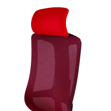 ergonomische bureaustoel rood zwarte structuur netstof mesh 3d verstelbare armleuningen lumbale steun hoofdsteun 8