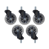 Set bureaustoelwielen, 11x75mm, geruisloos, transparant, moderne vormgeving
