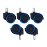 Set bureaustoelwielen, 11x50mm, voor gamestoelen, rubberen oppervlak