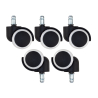 Set bureaustoelwielen, 11x75mm, geruisloos, transparant, moderne vormgeving