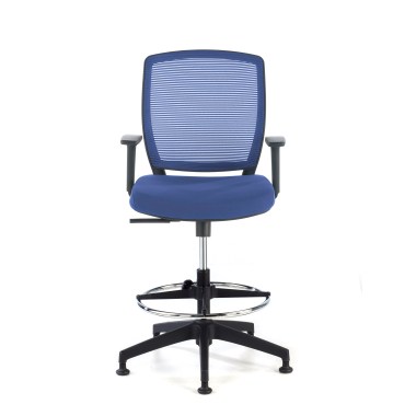 ergonomische kruk blauw hocker netstof mesh 1d verstelbare armleuningen 3