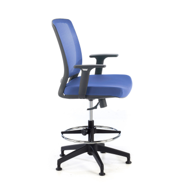 ergonomische kruk blauw hocker netstof mesh 1d verstelbare armleuningen 4