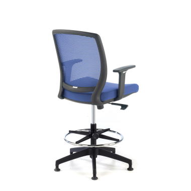 ergonomische kruk blauw hocker netstof mesh 1d verstelbare armleuningen 5