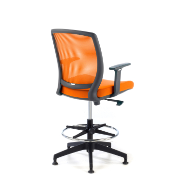 ergonomische kruk oranje hocker netstof mesh 1d verstelbare armleuningen 5