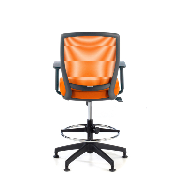 ergonomische kruk oranje hocker netstof mesh 1d verstelbare armleuningen 6