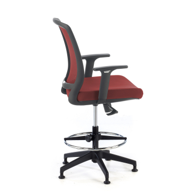 ergonomische kruk rood hocker netstof mesh 1d verstelbare armleuningen 4