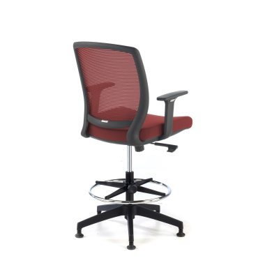 ergonomische kruk rood hocker netstof mesh 1d verstelbare armleuningen 5