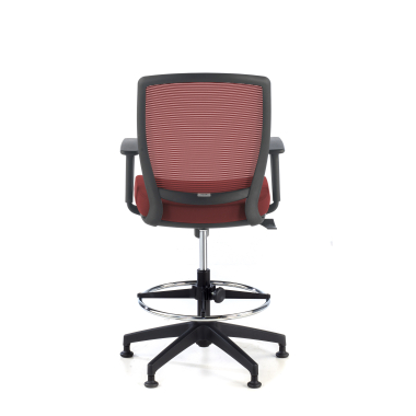 ergonomische kruk rood hocker netstof mesh 1d verstelbare armleuningen 6