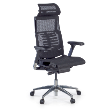 ergonomische bureaustoel zwart zwarte structuur netstof mesh 5d verstelbare armleuningen lumbale steun hoofdsteun 1