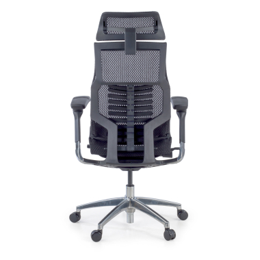 ergonomische bureaustoel zwart zwarte structuur netstof mesh 5d verstelbare armleuningen lumbale steun hoofdsteun 6