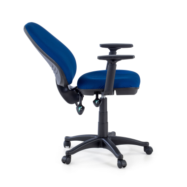 bureaustoel blauw met armen stof 1d verstelbare armleuningen 4