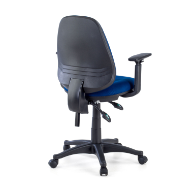 bureaustoel blauw met armen stof 1d verstelbare armleuningen 6
