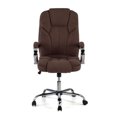 directiestoel bruin bekleding stof gestoffeerde armleuningen 3