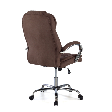 directiestoel bruin bekleding stof gestoffeerde armleuningen 5