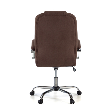 directiestoel bruin bekleding stof gestoffeerde armleuningen 6