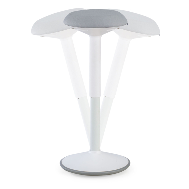 ergonomische kruk wit grijs activepro stof zonder armleuningen 1