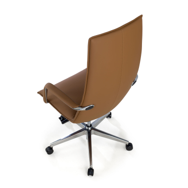 directiestoel beige hamilton kunstleder vaste armleuningen 8