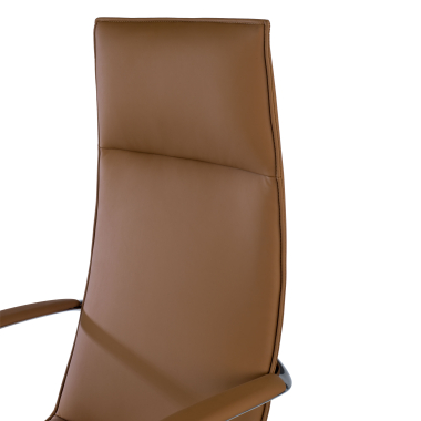 directiestoel beige hamilton kunstleder vaste armleuningen 10
