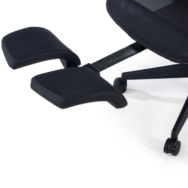 ergonomische bureaustoel zwart met voetensteunen netstof mesh 3d verstelbare armleuningen dubbele lumbale steun hoofdsteun uitschuifbare voetensteun 11