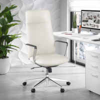 Luxe bureaustoel Belfast, aluminium armleuningen, kunstleer