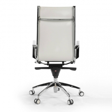Design bureaustoel Brenton, verchroomd frame, met hoge rugleuning 210670 - (Outlet)
