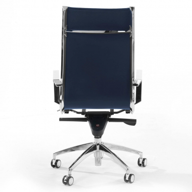 Design bureaustoel Brenton, verchroomd frame, met hoge rugleuning 210676 - (Outlet)