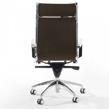 Design bureaustoel Brenton, verchroomd frame, met hoge rugleuning 210688 - (Outlet)