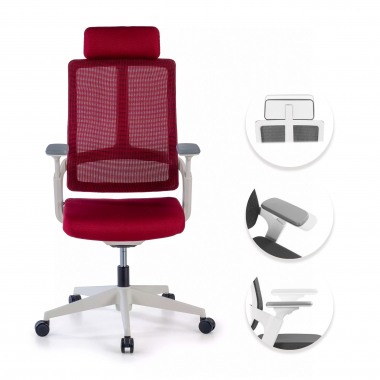 Ergonomische bureaustoel Team White, nieuwste techniek, maximaal comfort 210718 - (Outlet)