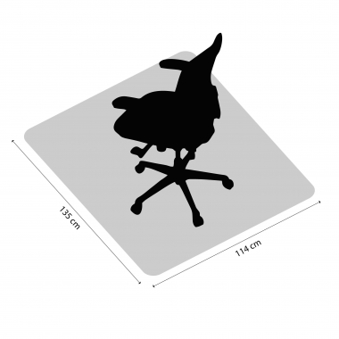 Vloerbeschermer voor bureaustoelen, rechthoekig, van transparant PVC 210722 - (Outlet)