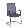 Vergaderstoel Bali, ergonomische rugleuning, sledeframe, kunstleer