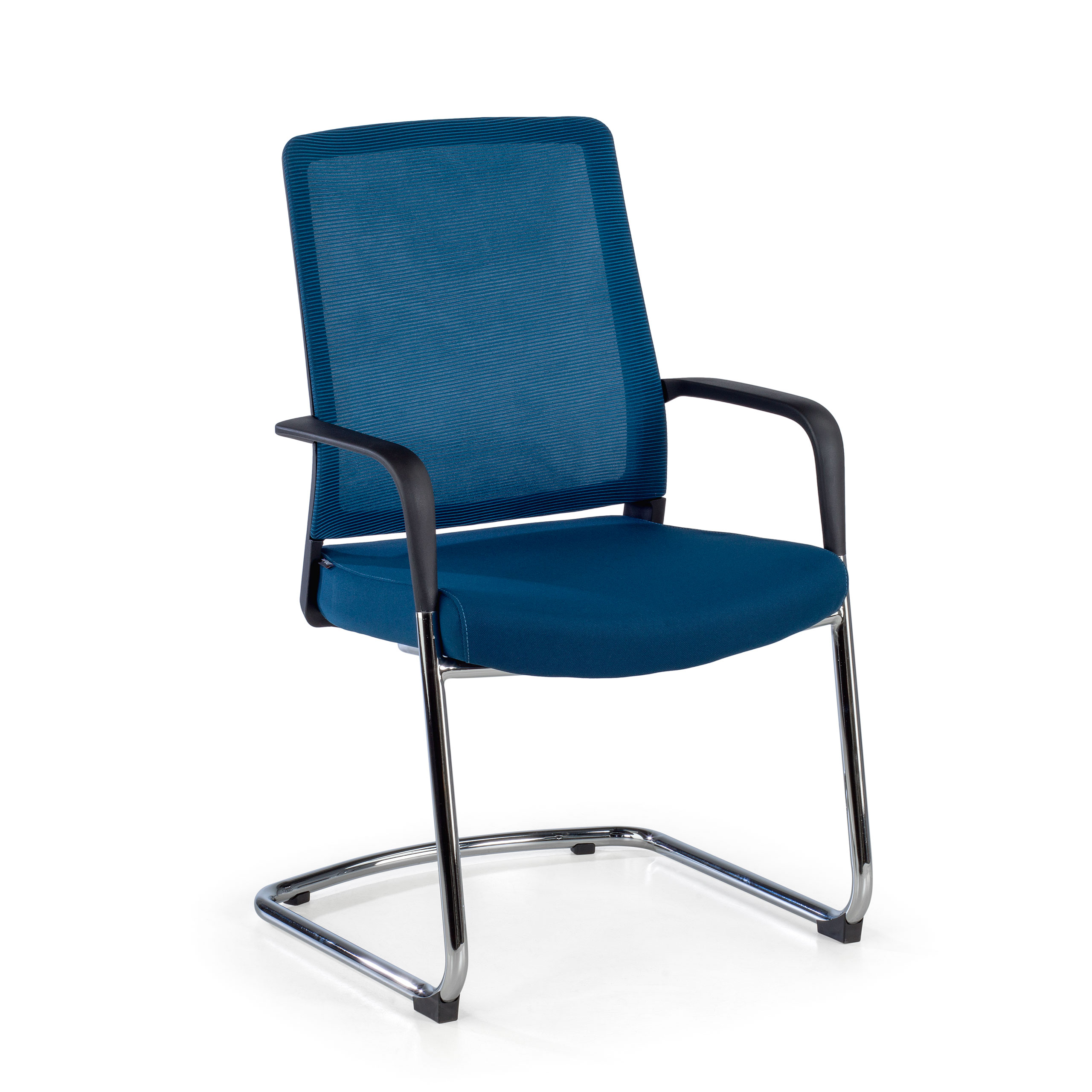Vergaderstoel Bali, ergonomische rugleuning, sledeframe, Mesh bekleding