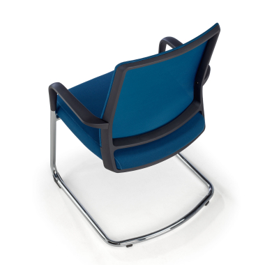 vergaderstoel blauw rood ademend netstof mesh vaste armleuningen 7