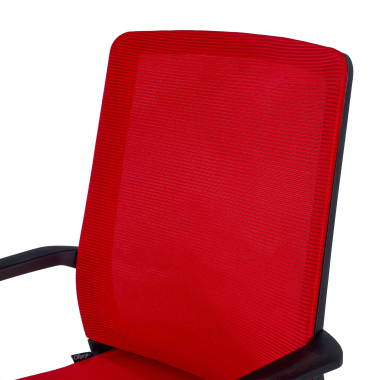 vergaderstoel rood rood ademend netstof mesh vaste armleuningen 5