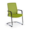 Vergaderstoel Bali, ergonomische rugleuning, sledeframe, kunstleer