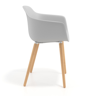 scandinavische stoel grijs draaistoel hout kunststof vaste armleuningen 3