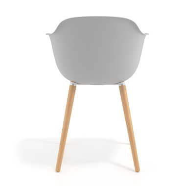 scandinavische stoel grijs draaistoel hout kunststof vaste armleuningen 4