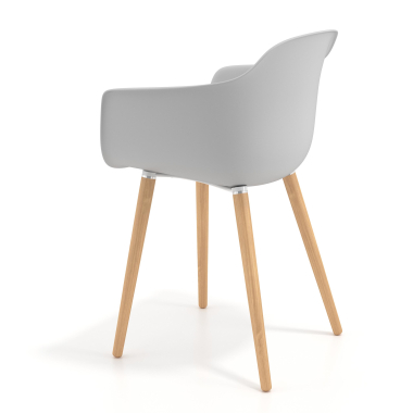 scandinavische stoel grijs draaistoel hout kunststof vaste armleuningen 5