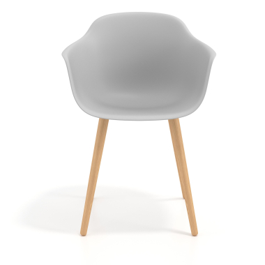 scandinavische stoel grijs draaistoel hout kunststof vaste armleuningen 6
