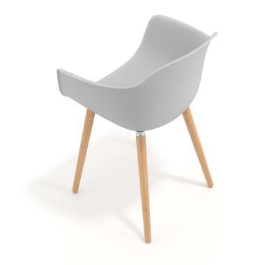scandinavische stoel grijs draaistoel hout kunststof vaste armleuningen 7