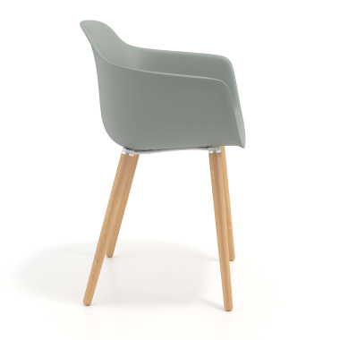 scandinavische stoel antraciet draaistoel hout kunststof vaste armleuningen 3