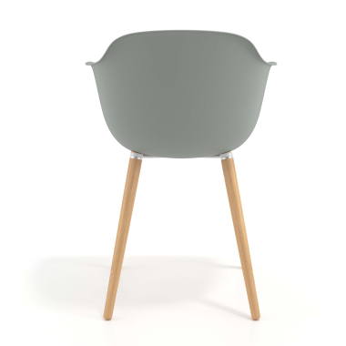 scandinavische stoel antraciet draaistoel hout kunststof vaste armleuningen 4