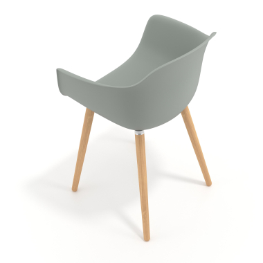 scandinavische stoel antraciet draaistoel hout kunststof vaste armleuningen 7