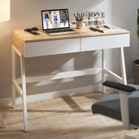 Bureau Opal met laden, melamine natuurlijke afwerking