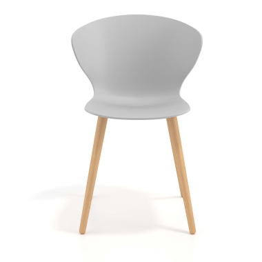 scandinavische stoel grijs houten poten kunststof vaste armleuningen 6
