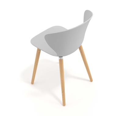 scandinavische stoel grijs houten poten kunststof vaste armleuningen 7