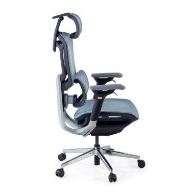 ergonomische bureaustoel blauw valkyr netstof mesh 4d verstelbare armleuningen dubbele lumbale steun hoofdsteun 7