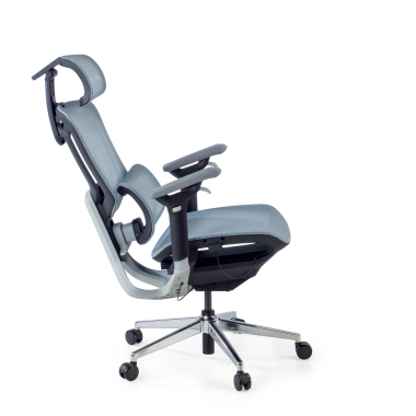 ergonomische bureaustoel blauw valkyr netstof mesh 4d verstelbare armleuningen dubbele lumbale steun hoofdsteun 6